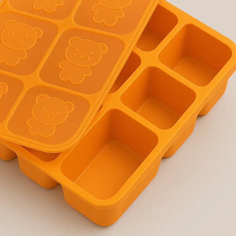 forma de silicone para congelar papinha de bebê com tampa