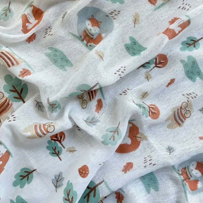 fralda para bebê em algodão macio com tema natureza