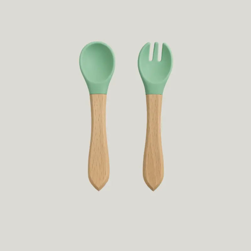 kit-talher-silicone-bebe-garfo-colher-verde-menta-moose-kids