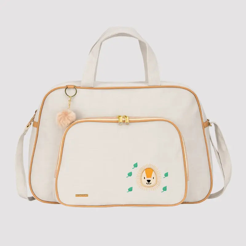 kit com 2 bolsas maternidade tema leãozinho baby lion