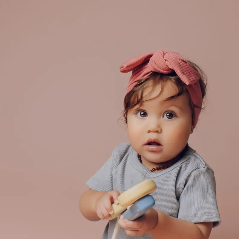 laço grande canelado rose para bebê menina