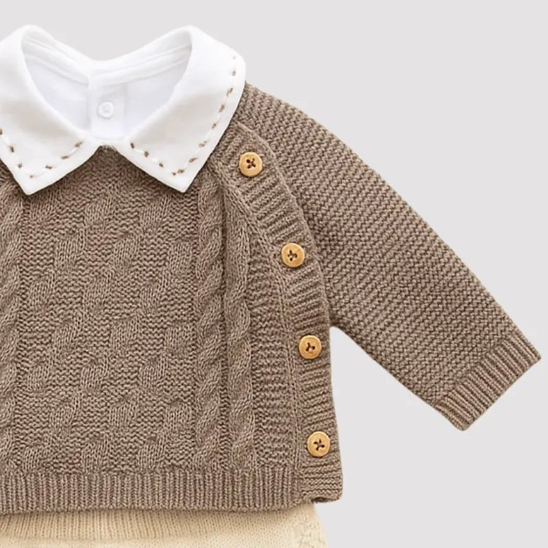 macacão, manta, touca e luvas em tricot para saída de maternidade