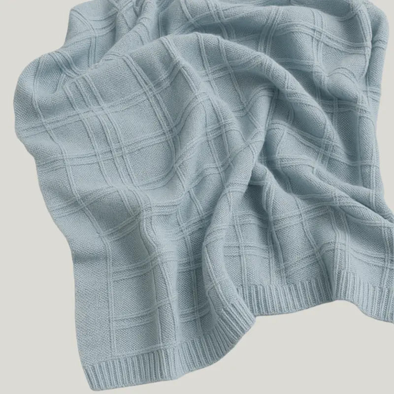 manta de tricot clássica para saída maternidade menino