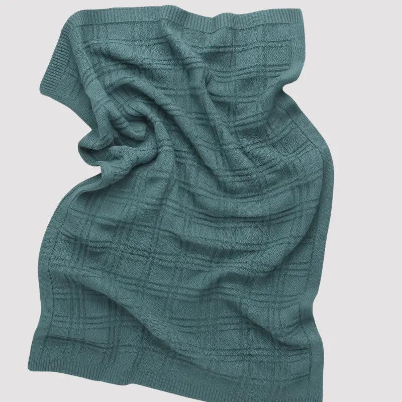 manta verde em tricot para saída maternidade bebê