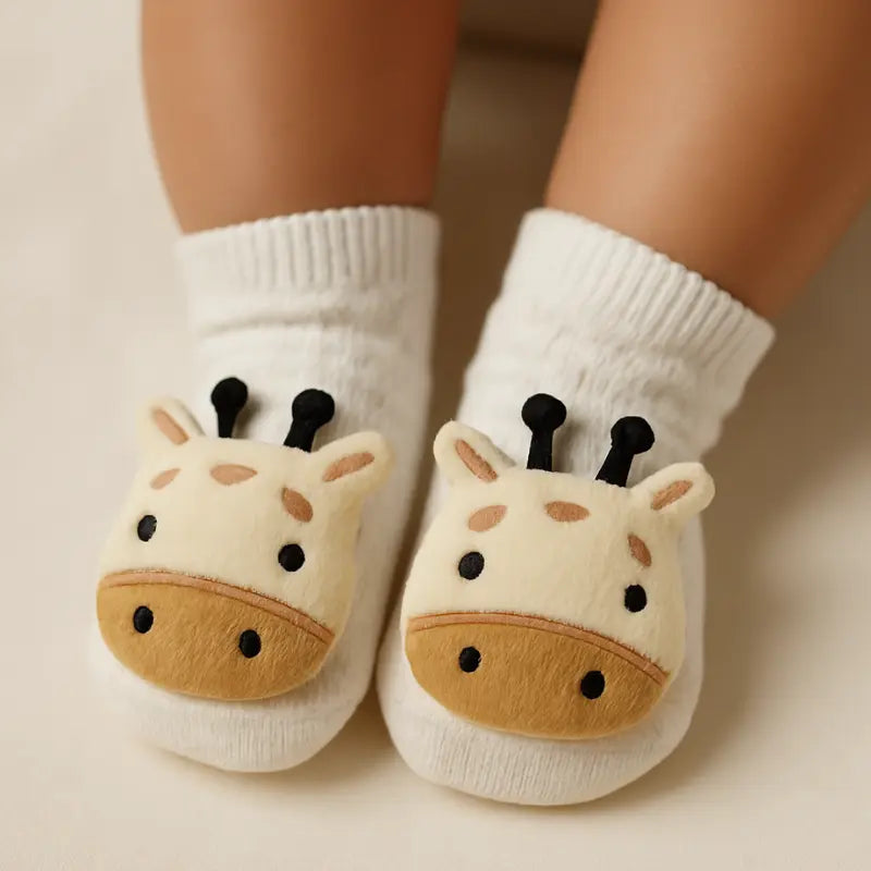 Calcetines Sonajero Unicornio Para Bebés De 0-12 Meses, De Peluche Con Cabecita Y Sonido, Talla 12 Cm, Lavables