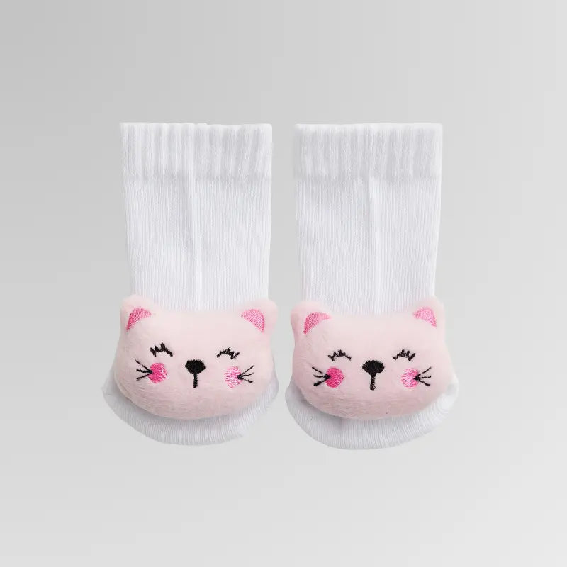 meia sensorial para bebê menina com personagem de gatinho