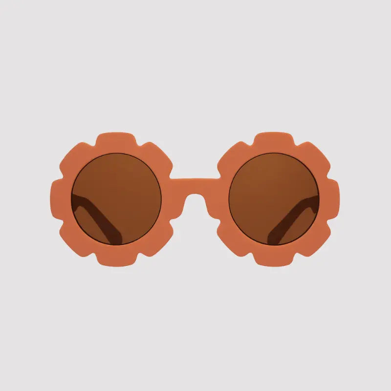 oculos De Sol Para Bebe Retro Flowers TerraCota Proteção Uv