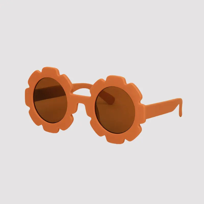 oculos De Sol Para Bebe Retro Flowers TerraCota Proteção Uv