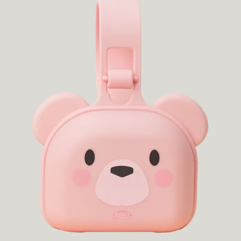 porta chupeta com alça bear rosa para bebê