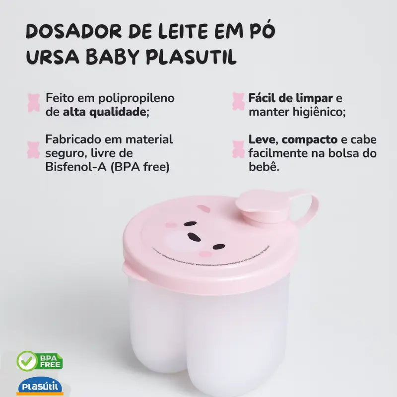 porta leite rosa com compartimentos organizadores