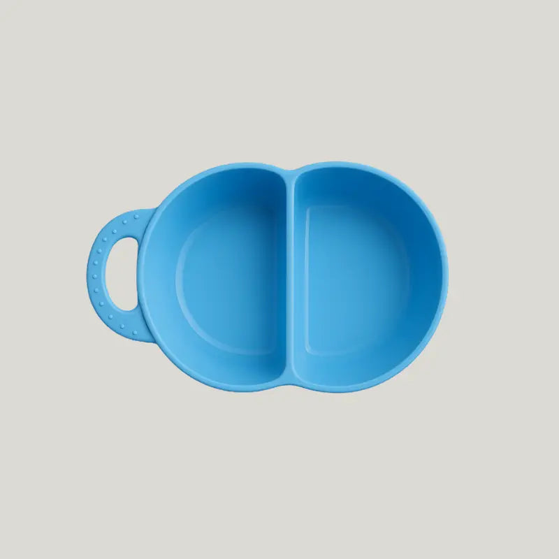 porta papinha azul com divisória e colher de silicone