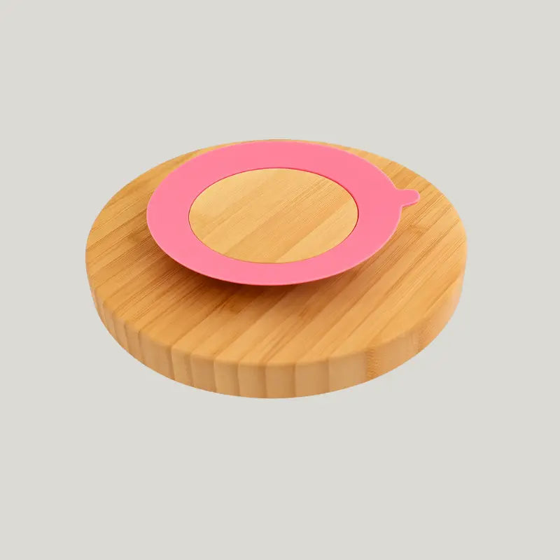 pratinho antiderrapante rosa para papinha com divisórias