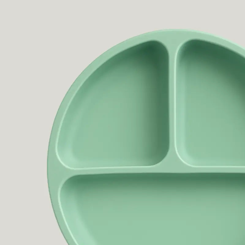 prato de silicone com divisória para bebê verde menta