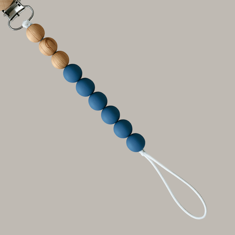 Prendedor De Chupeta Vintage Azul Jeans