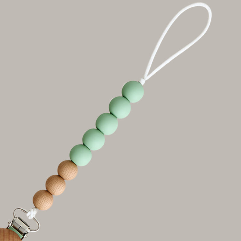 Prendedor De Chupeta Vintage Verde Menta