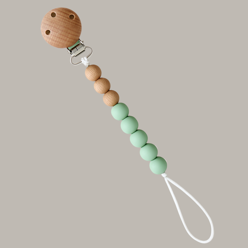 Prendedor De Chupeta Vintage Verde Menta