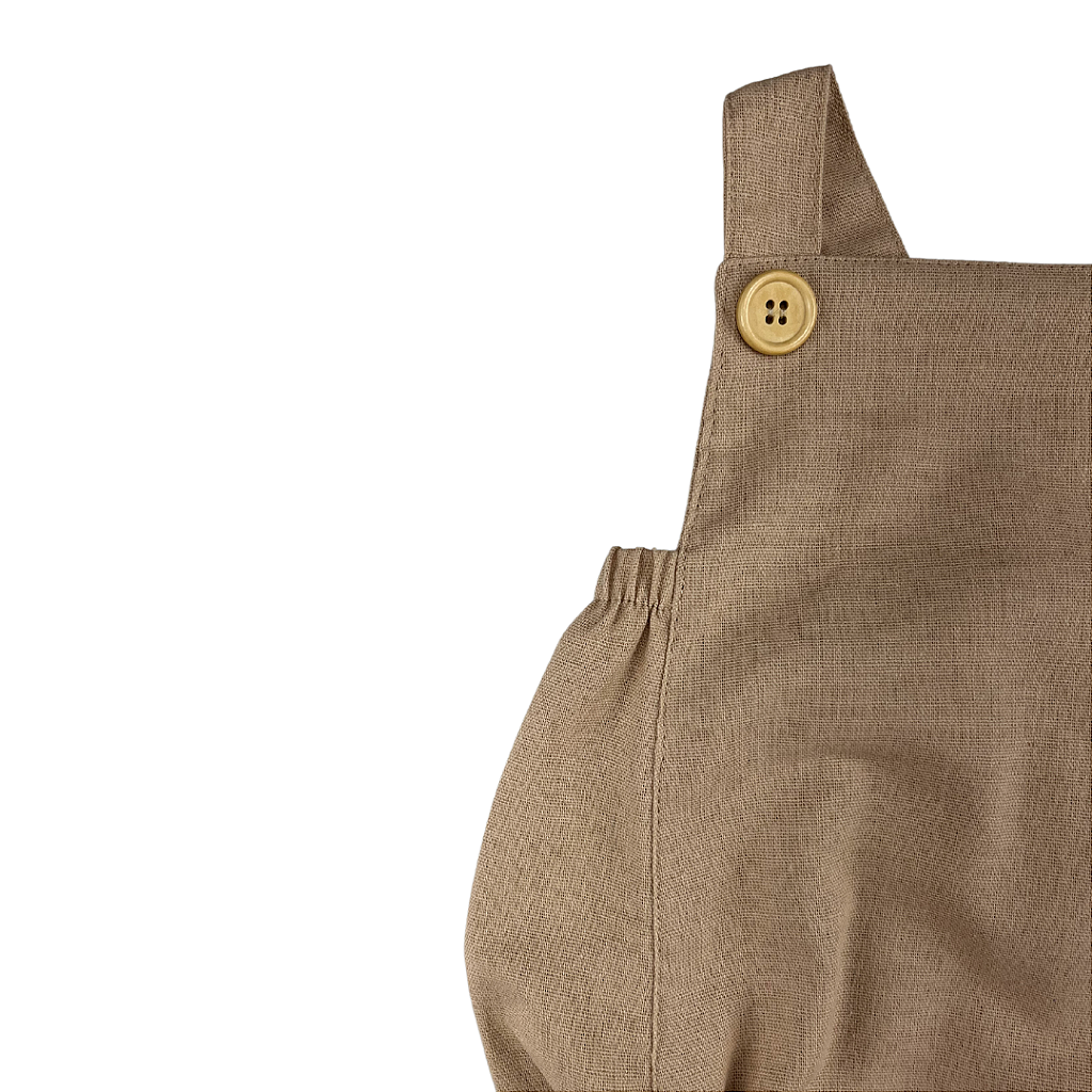 Romper Bebê Tradicional Linho Brown