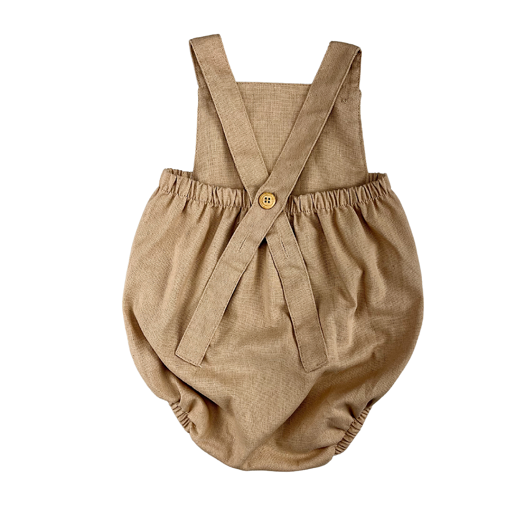 Romper Bebê Tradicional Linho Brown