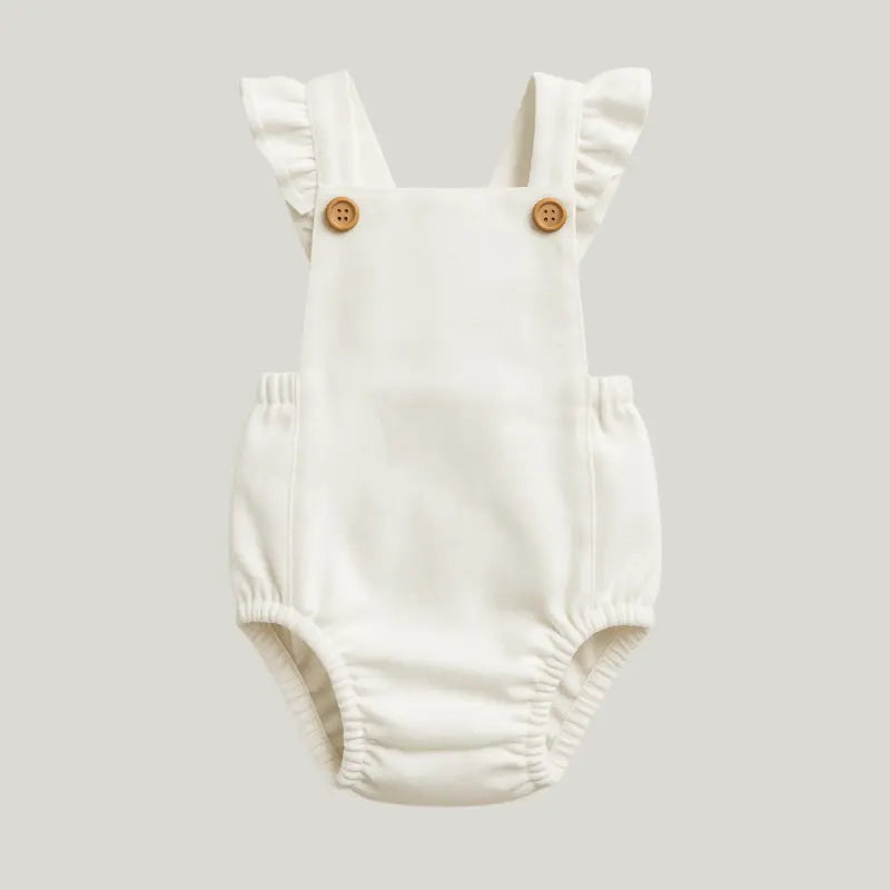 romper off white para bebê menina elegante