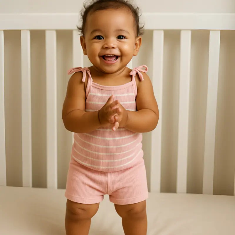roupa confortável bebê menina verão conjunto rose