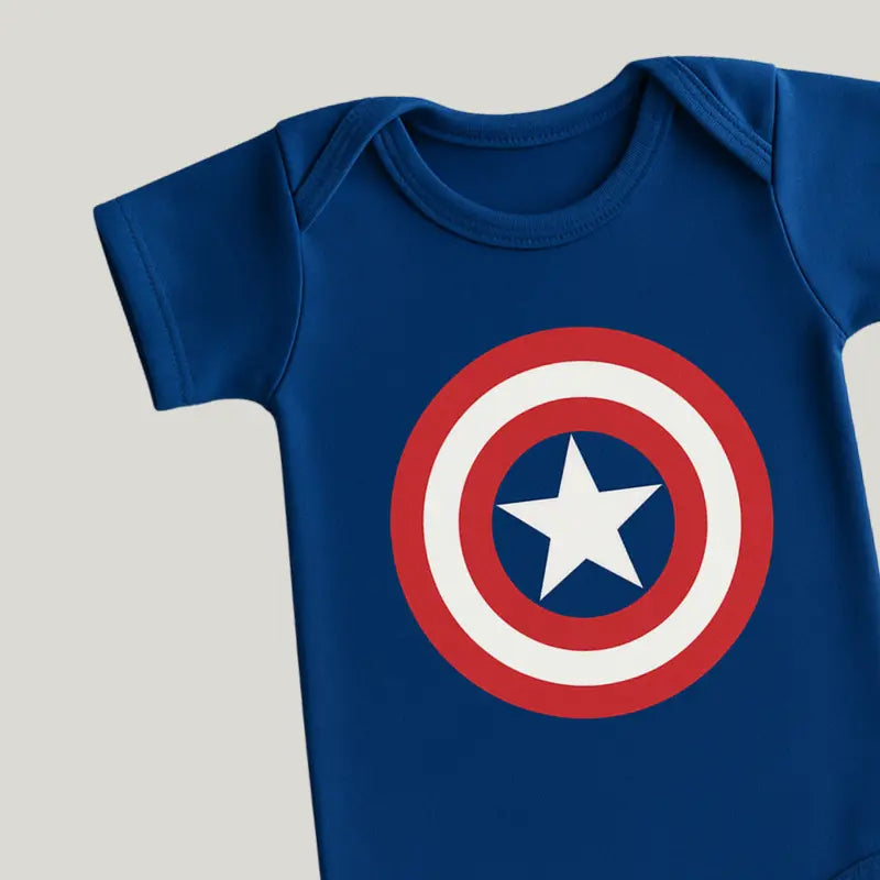 roupa criativa bebê tema capitão américa