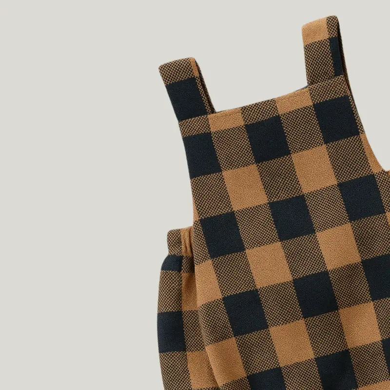 roupa de inverno xadrez bebê com botões de pressão
