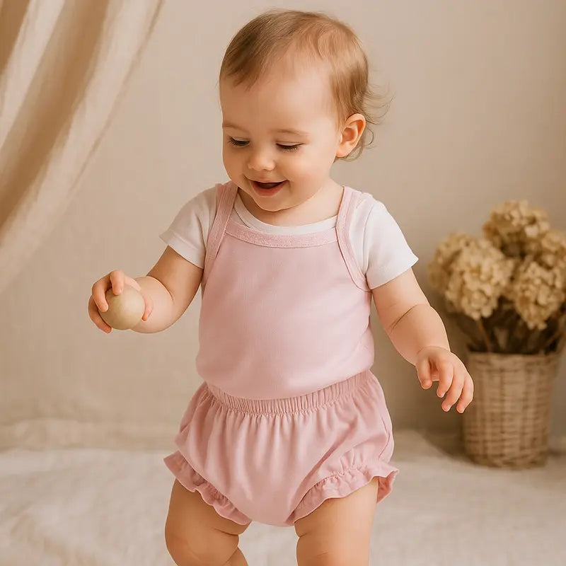 roupa de linho rosa bebê menina para ocasiões especiais