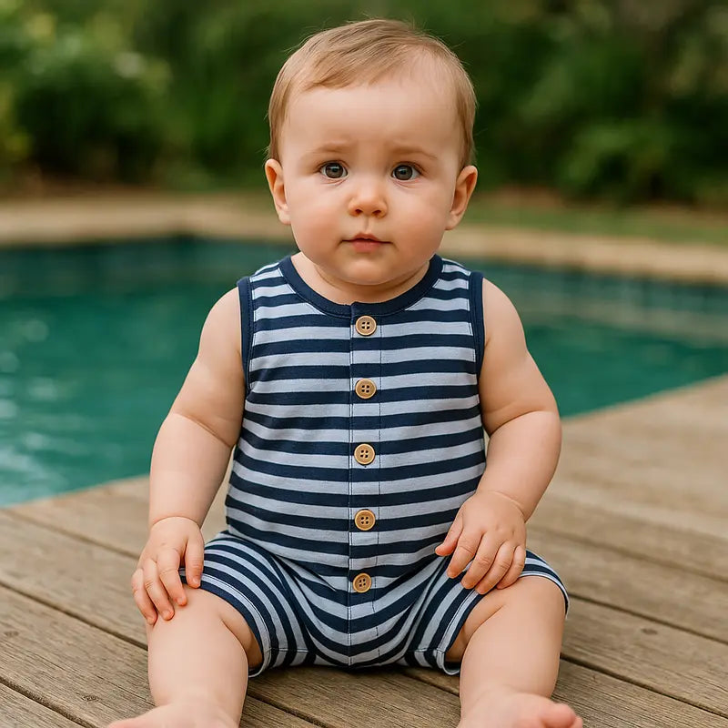 roupa de verão bebê menino estilo navy