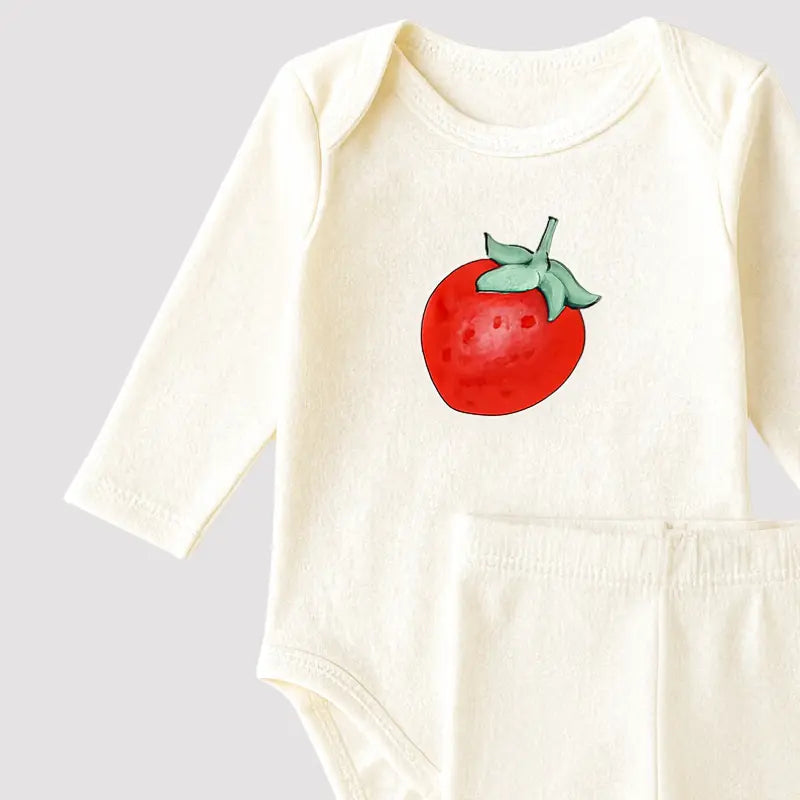 roupa divertida e confortável com tema morango do amor