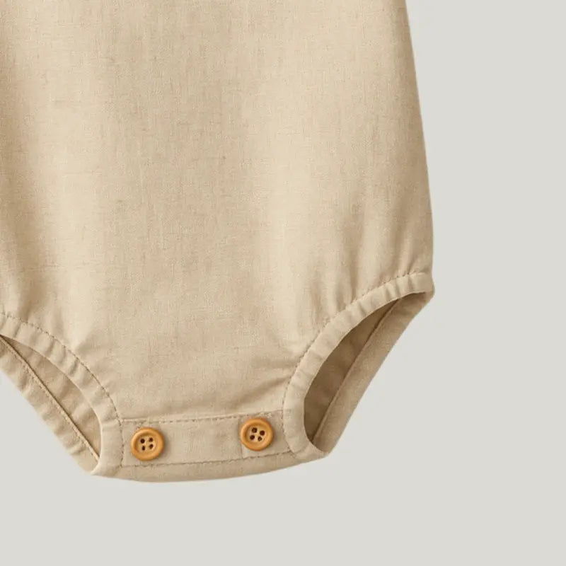 roupa natural bebê body linho cru com gola