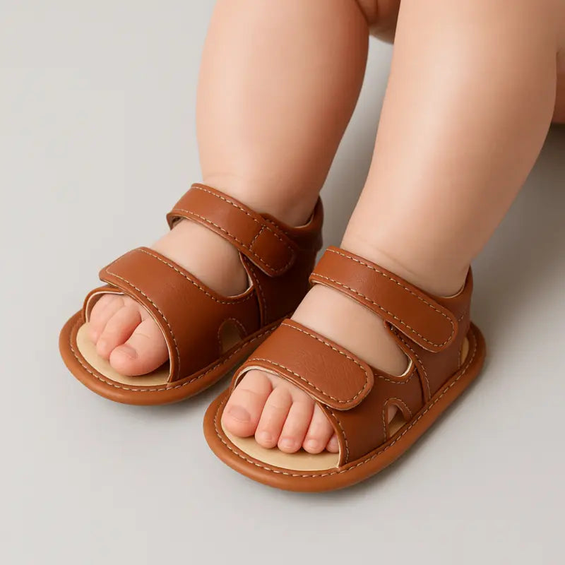 sandalia-bebe-unissex-couro-ecologico-marrom-moose-kids