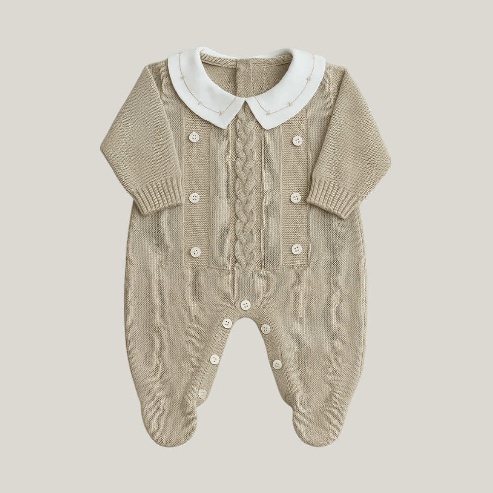 Kit Saída Maternidade Menino Tricot 2 Peças Louis Bege