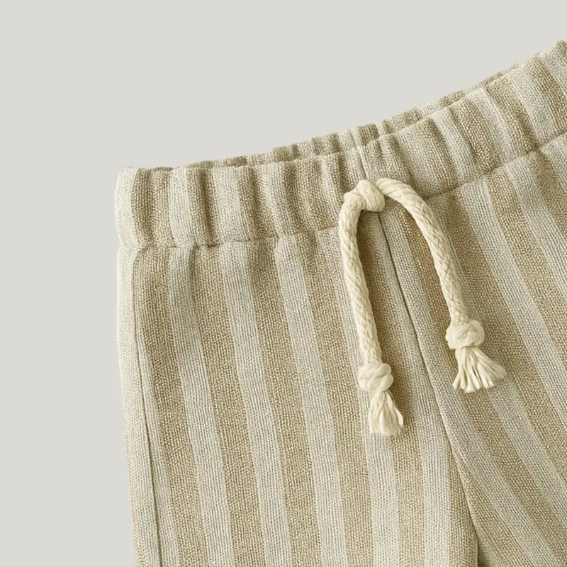 short linho infantil confortável cor neutra