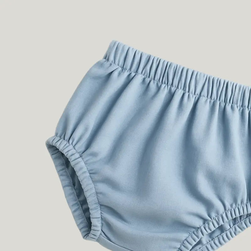 tapa fralda de linho azul bebê clássico