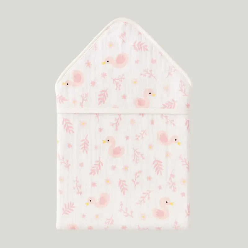 toalha-de-banho-bebe-algodao-com-capuz-cisne-rosa-moose-kids