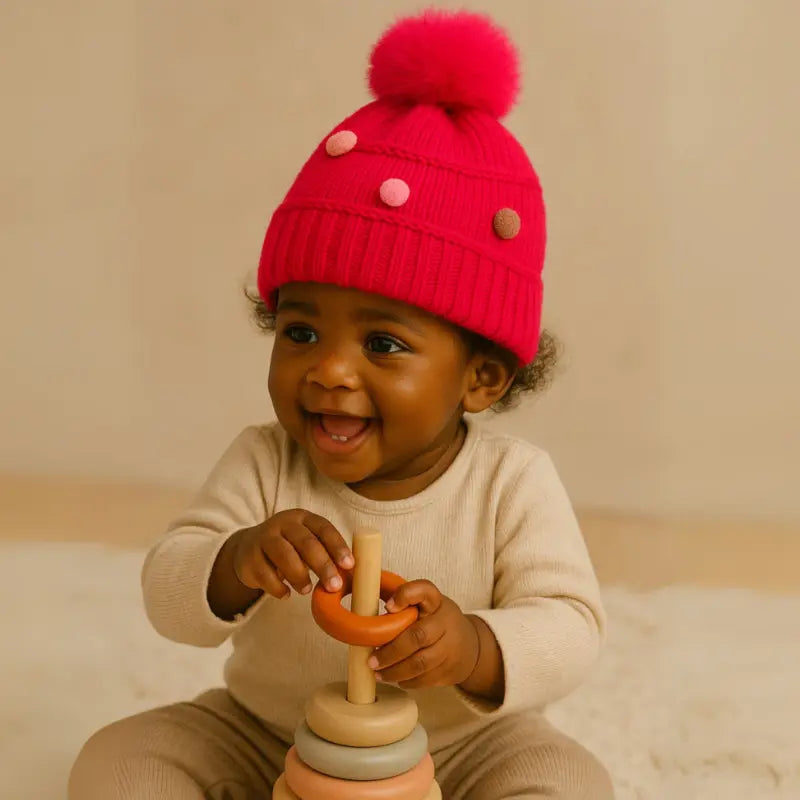 touca bebê menina cut pink aconchegante e delicada