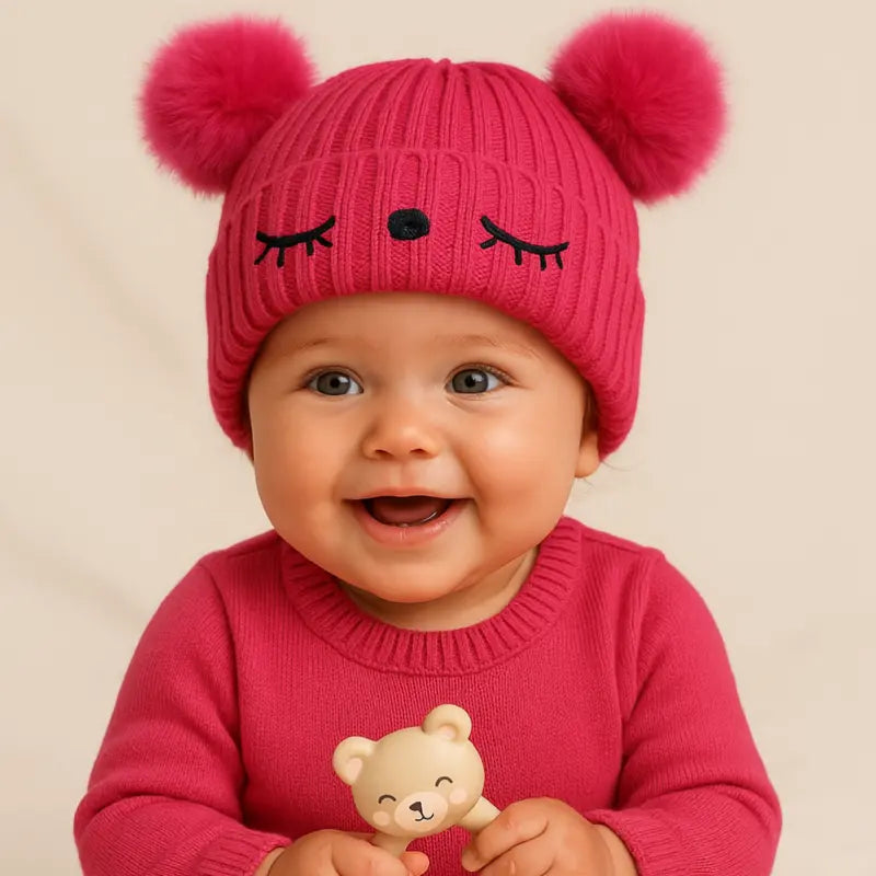 touca de inverno confortável e quente para bebê