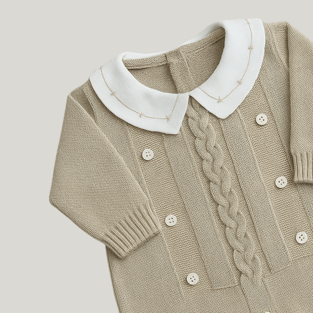 Kit Saída Maternidade Menino Tricot 2 Peças Louis Bege