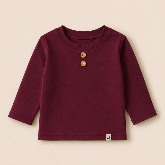 Camisa Buttons Bordo Longo