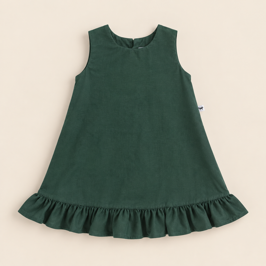 Vestido Infantil Algodão Petite Musgo