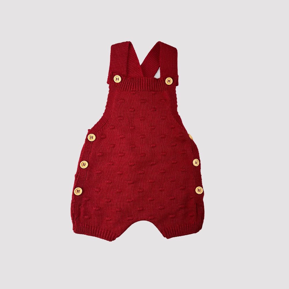 Jardineira Tricot Bebê Confort Vermelha