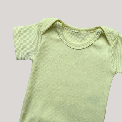 Body Bebê Basic Canelado Amarelo