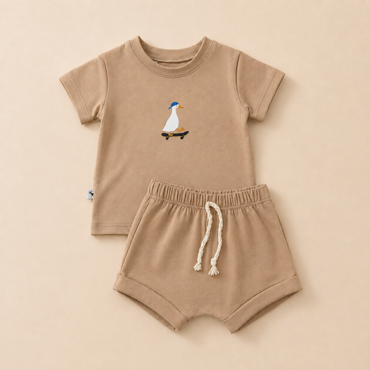 Conjunto Bebê Patinho Style Bege