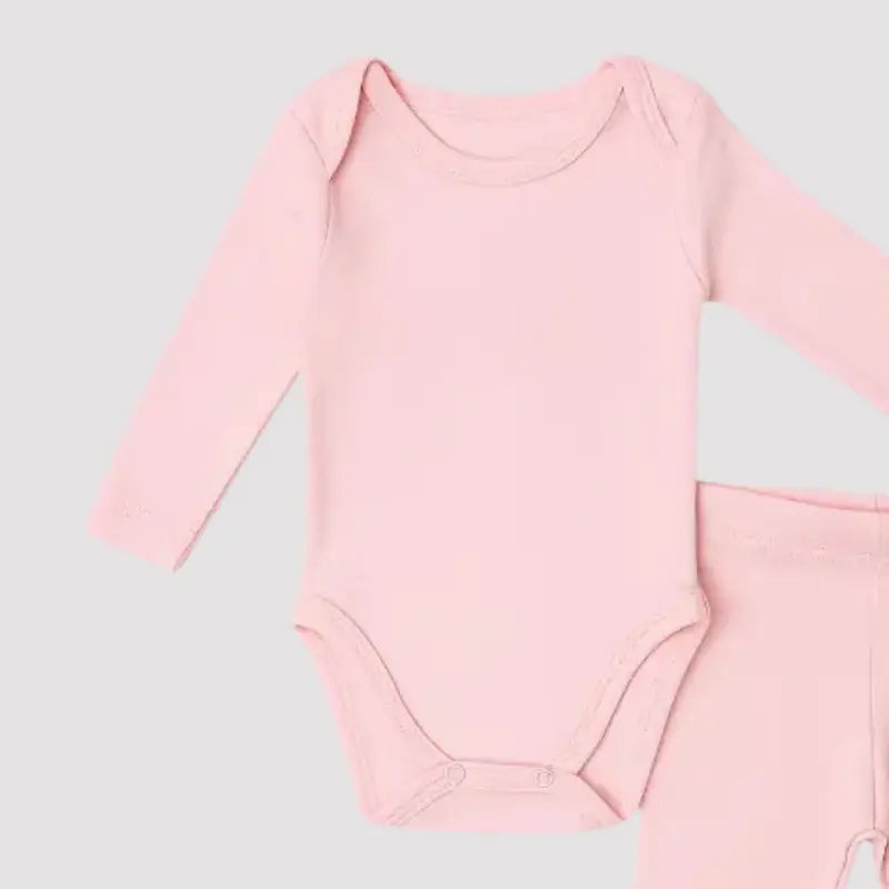 Conjunto Bebe Algodão Orgânic Rosa