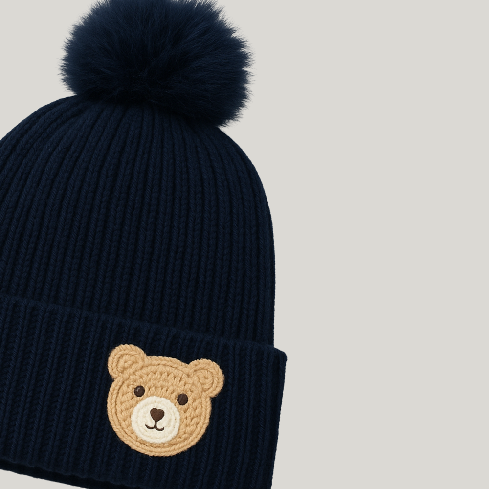 Touca Bebê Bear Bordado Marinho