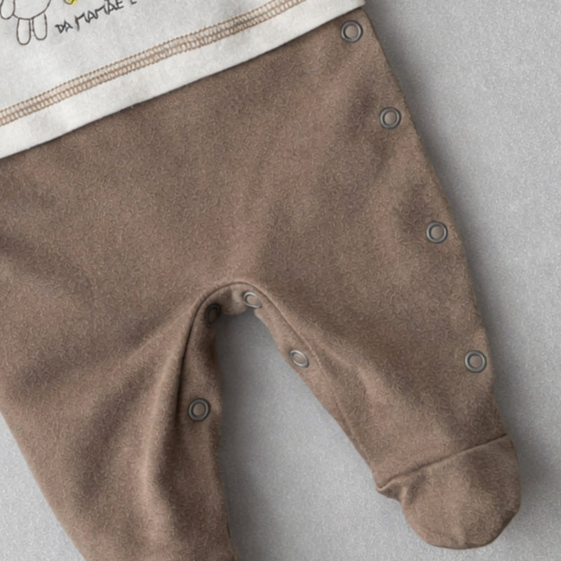 Macacão Recém Nascido Bear Love Caqui