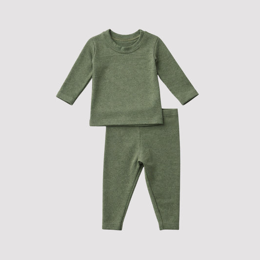 Conjunto Bebê Tricotado Confort Musgo