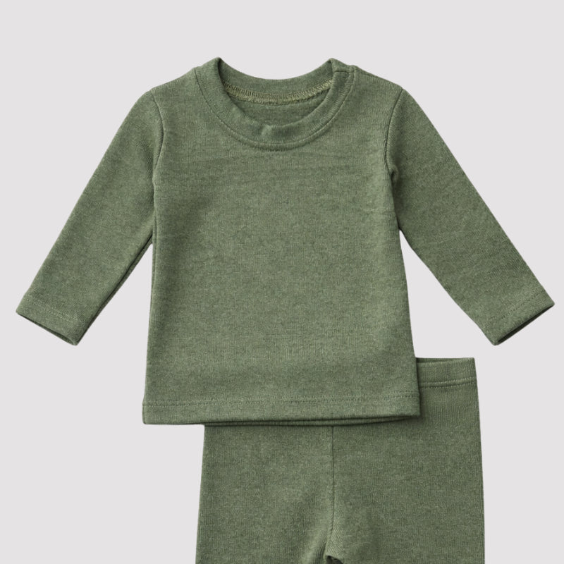 Conjunto Bebê Tricotado Confort Musgo