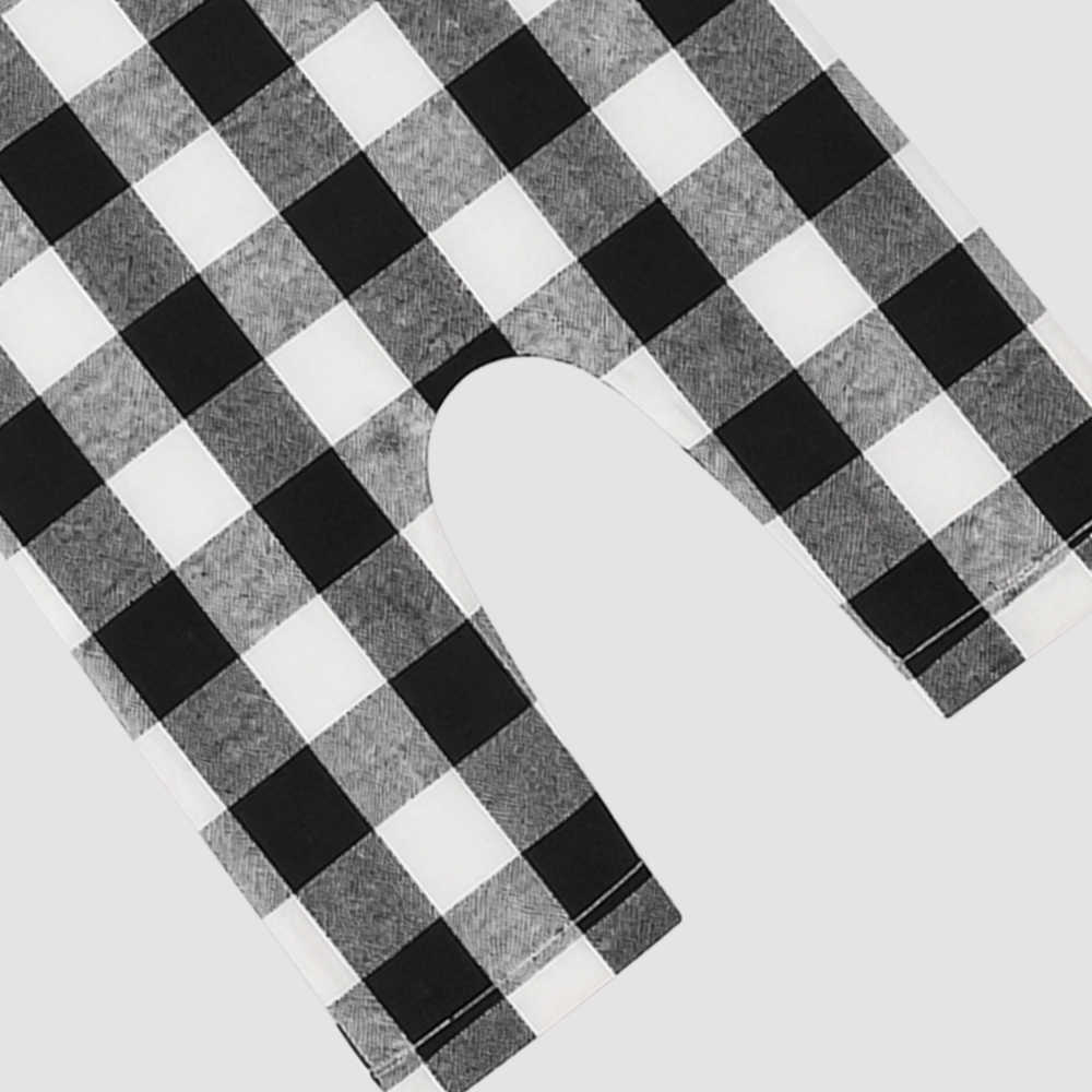 Jardineira Bebê Flanelada Chess Black