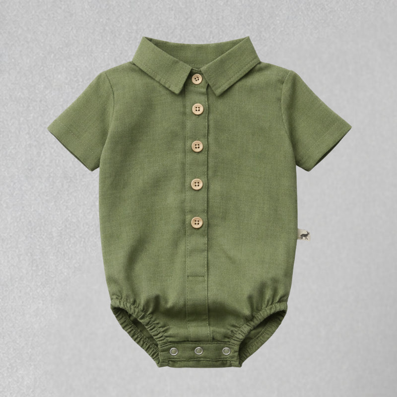 Body de bebé de algodón cómodo verde musgo